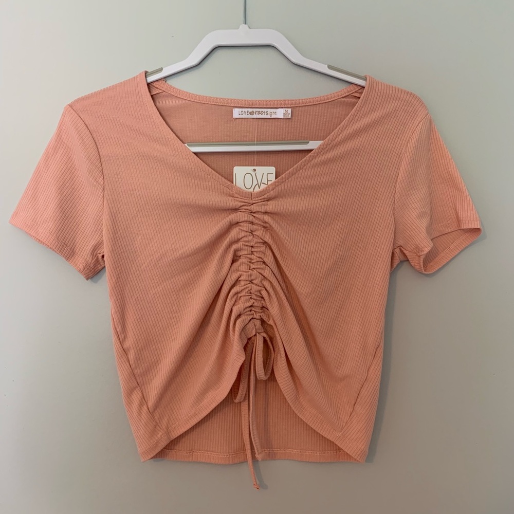 Peach crop top